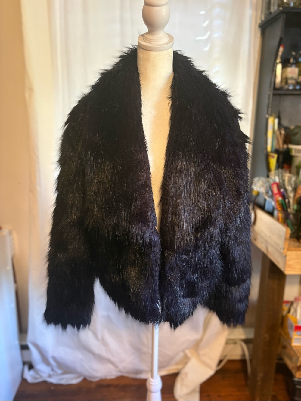 Decree Black Faux Fur Teddy Jacket